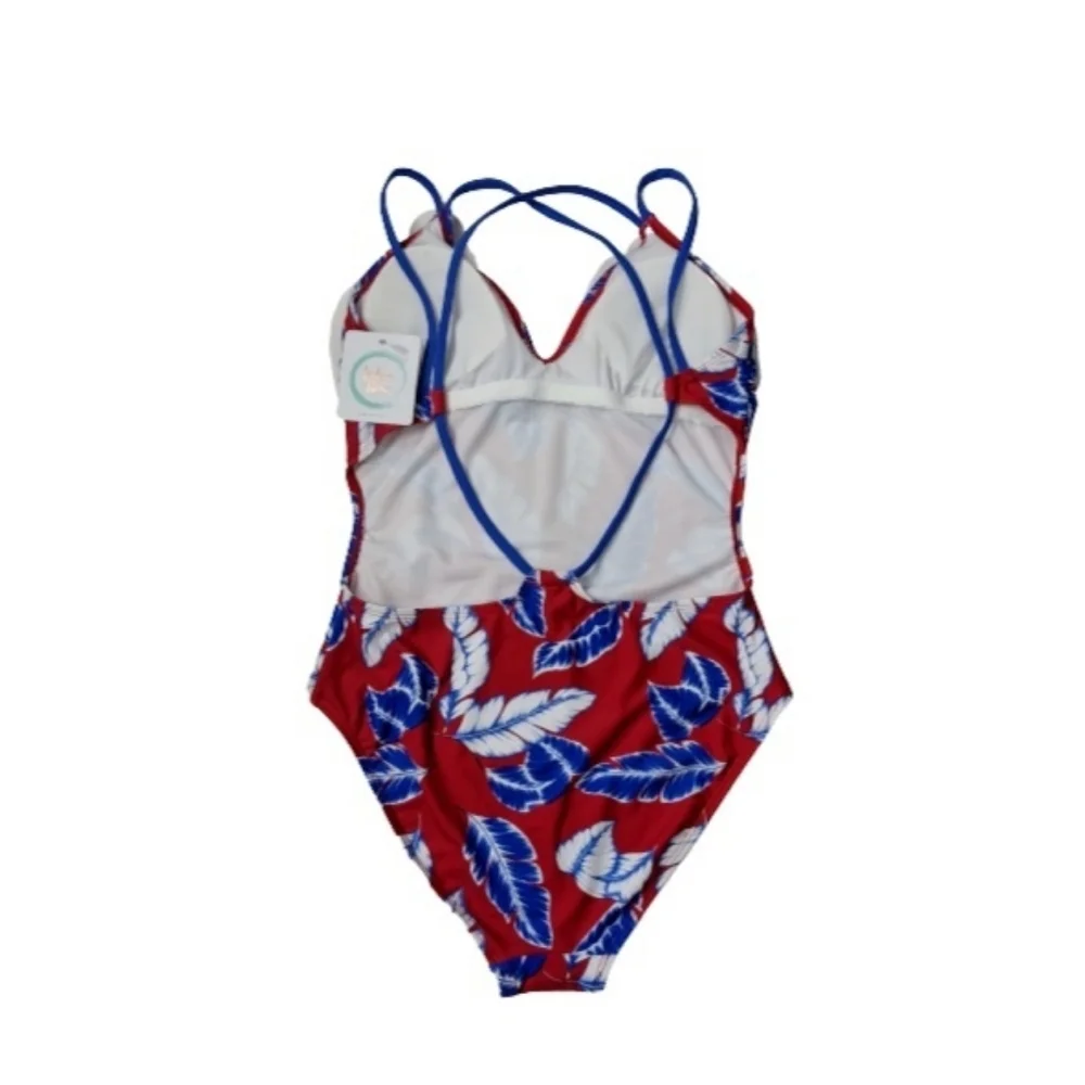 Indigo Rein Strappy Back One-Piece Swimsuit L
